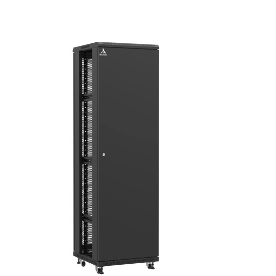 En kit - Baie serveur 42U 600x600x2060mm (LxPxH) 800kg, Porte avant pleine / Porte arrière double nid d'abeille, Sans panneaux latéraux main product photo