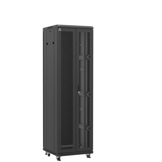 Baie serveur 42U 600x600x2060mm (LxPxH) 800kg, Porte avant double nid d'abeille / Porte arrière double pleine main product photo