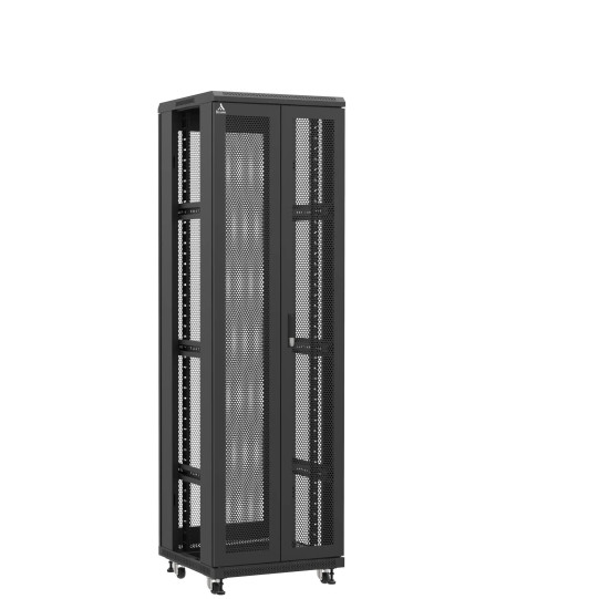 Baie serveur 42U 600x600x2060mm (LxPxH) 800kg, Porte avant double nid d'abeille / Porte arrière nid d'abeille, Sans panneaux latéraux main product photo