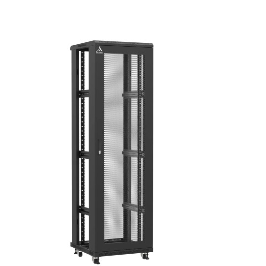 Baie serveur 42U 600x600x2060mm (LxPxH) 800kg, Porte avant nid d'abeille / Sans porte arrière, Sans panneaux latéraux main product photo