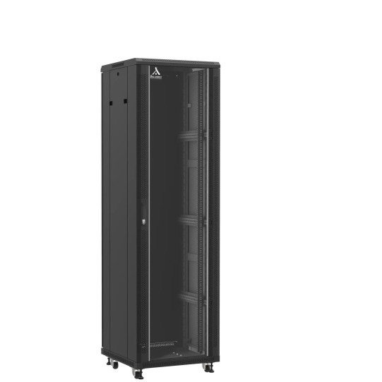 Baie serveur 42U 600x600x2060mm (LxPxH) 800kg, Porte avant en verre / Porte arrière double pleine main product photo