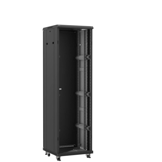 Baie serveur 42U 600x600x2060mm (LxPxH) 800kg, Sans porte avant / Porte arrière double pleine main product photo