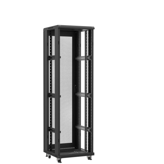 Baie serveur 42U 600x600x2060mm (LxPxH) 800kg, Sans porte avant / Porte arrière nid d'abeille, Sans panneaux latéraux main product photo