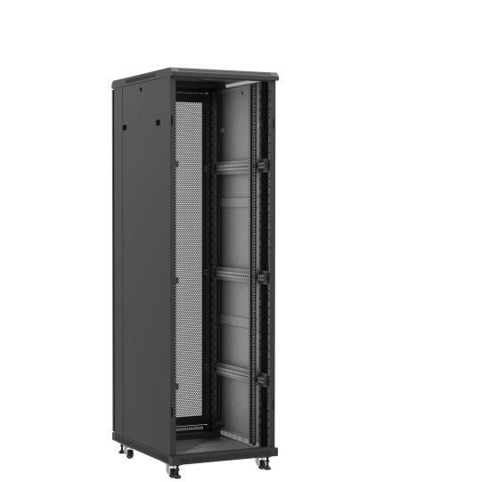 Baie serveur 42U 600x800x2060mm (LxPxH) 800kg, Sans porte avant / Porte arrière double nid d'abeille main product photo