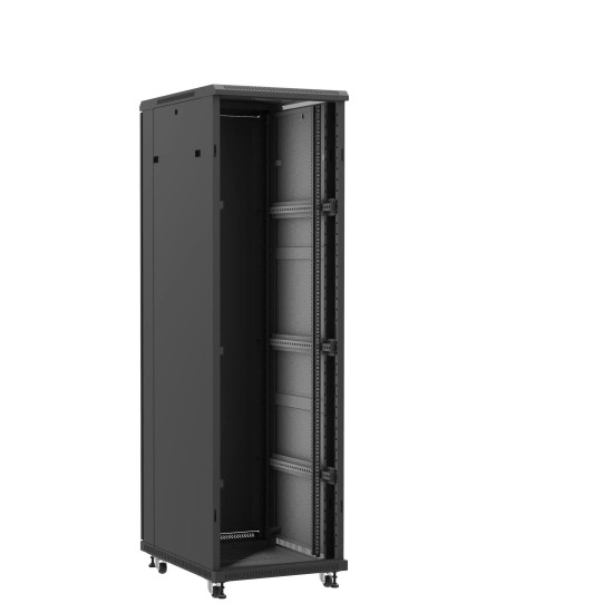 Baie serveur 42U 600x800x2060mm (LxPxH) 800kg, Sans porte avant / Porte arrière double pleine main product photo