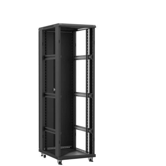 Baie serveur 42U 600x800x2060mm (LxPxH) 800kg, Sans porte avant / Porte arrière double pleine, Sans panneaux latéraux main product photo