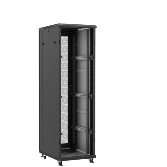 Baie serveur 42U 600x800x2060mm (LxPxH) 800kg, Sans porte avant / Porte arrière nid d'abeille main product photo