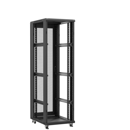 Baie serveur 42U 600x800x2060mm (LxPxH) 800kg, Sans porte avant / Porte arrière nid d'abeille, Sans panneaux latéraux main product photo