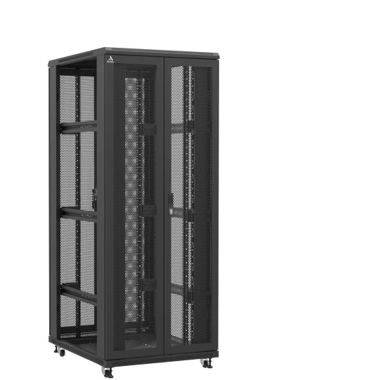 En kit - Baie serveur 42U 800x1000x2060mm (LxPxH) 800kg, Porte avant double nid d'abeille / Porte arrière double nid d'abeille, Sans panneaux latéraux main product photo
