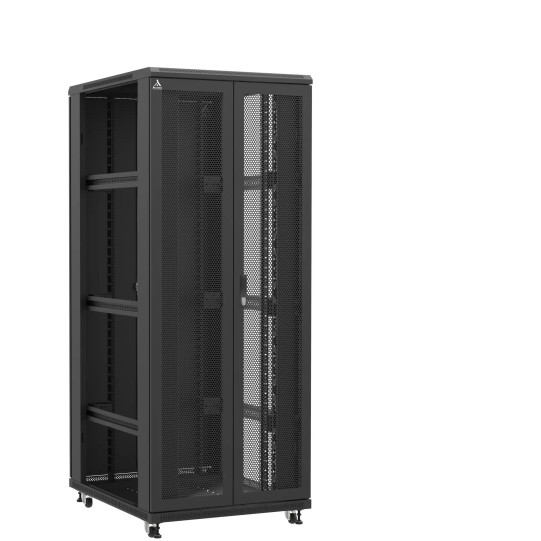 En kit - Baie serveur 42U 800x1000x2060mm (LxPxH) 800kg, Porte avant double nid d'abeille / Porte arrière double pleine, Sans panneaux latéraux main product photo