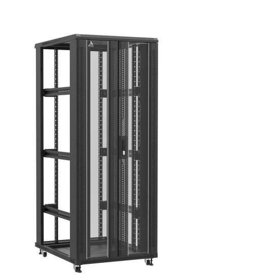 En kit - Baie serveur 42U 800x1000x2060mm (LxPxH) 800kg, Porte avant en verre double / Sans porte arrière, Sans panneaux latéraux main product photo