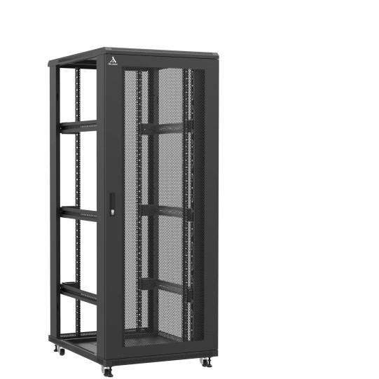 Baie serveur 42U 800x1000x2060mm (LxPxH) 800kg, Porte avant nid d'abeille / Sans porte arrière, Sans panneaux latéraux main product photo