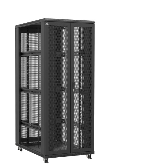 En kit - Baie serveur 42U 800x1200x2060mm (LxPxH) 800kg, Porte avant double nid d'abeille / Porte arrière nid d'abeille, Sans panneaux latéraux main product photo
