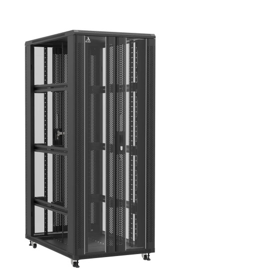 Baie serveur 42U 800x1200x2060mm (LxPxH) 800kg, Porte avant en verre double / Porte arrière en verre double, Sans panneaux latéraux main product photo