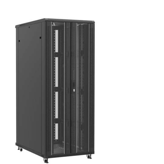 Baie serveur 42U 800x1200x2060mm (LxPxH) 800kg, Porte avant en verre double / Sans porte arrière main product photo