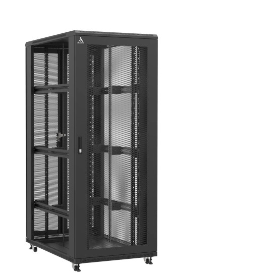 Baie serveur 42U 800x1200x2060mm (LxPxH) 800kg, Porte avant nid d'abeille / Porte arrière double nid d'abeille, Sans panneaux latéraux main product photo