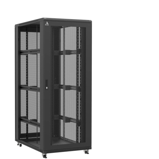 Baie serveur 42U 800x1200x2060mm (LxPxH) 800kg, Porte avant et arrière nid d'abeille, Sans panneaux latéraux main product photo
