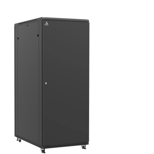 Baie serveur 42U 800x1200x2060mm (LxPxH) 800kg, Porte avant pleine / Porte arrière double nid d'abeille main product photo