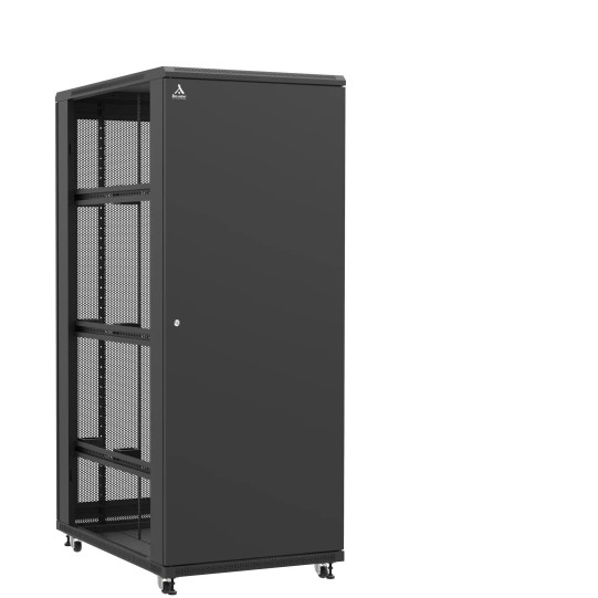 Baie serveur 42U 800x1200x2060mm (LxPxH) 800kg, Porte avant pleine / Porte arrière nid d'abeille, Sans panneaux latéraux main product photo
