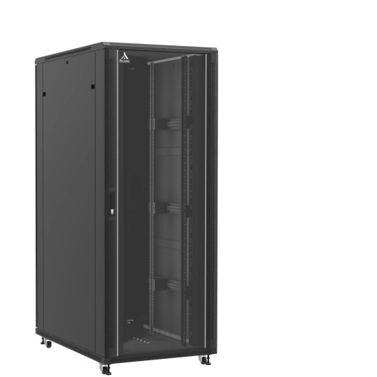 Baie serveur 42U 800x1200x2060mm (LxPxH) 800kg, Porte avant en verre / Porte arrière double pleine main product photo