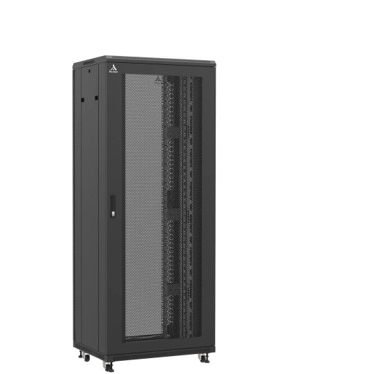 Baie serveur 42U 800x600x2060mm (LxPxH) 800kg, Porte avant nid d'abeille / Porte arrière en verre main product photo