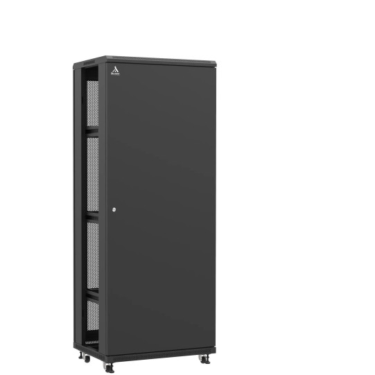 Baie serveur 42U 800x600x2060mm (LxPxH) 800kg, Porte avant pleine / Porte arrière nid d'abeille, Sans panneaux latéraux main product photo