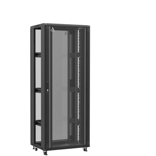 Baie serveur 42U 800x600x2060mm (LxPxH) 800kg, Porte avant et arrière en verre, Sans panneaux latéraux main product photo