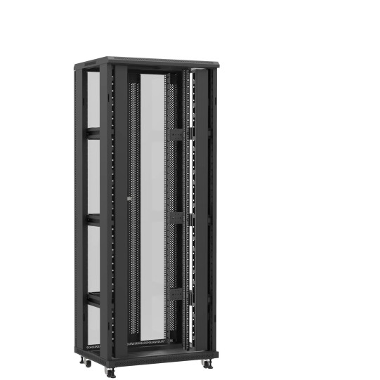 Baie serveur 42U 800x600x2060mm (LxPxH) 800kg, Sans porte avant / Porte arrière en verre double, Sans panneaux latéraux main product photo