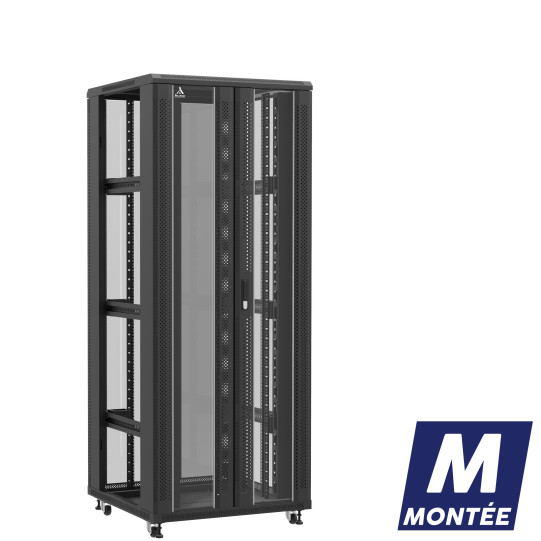 Baie serveur 42U 800x800x2060mm (LxPxH) 800kg, Porte avant en verre double / Porte arrière en verre double, Sans panneaux latéraux main product photo