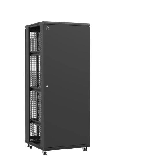 Baie serveur 42U 800x800x2060mm (LxPxH) 800kg, Porte avant pleine / Porte arrière double nid d'abeille, Sans panneaux latéraux main product photo