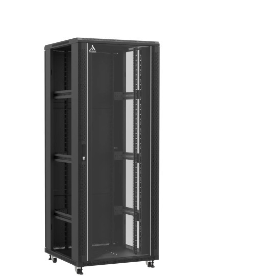 Baie serveur 42U 800x800x2060mm (LxPxH) 800kg, Porte avant en verre / Porte arrière pleine, Sans panneaux latéraux main product photo