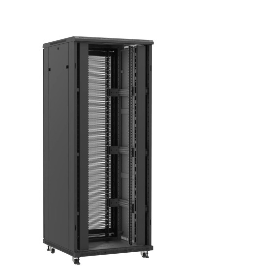 Baie serveur 42U 800x800x2060mm (LxPxH) 800kg, Sans porte avant / Porte arrière double nid d'abeille main product photo
