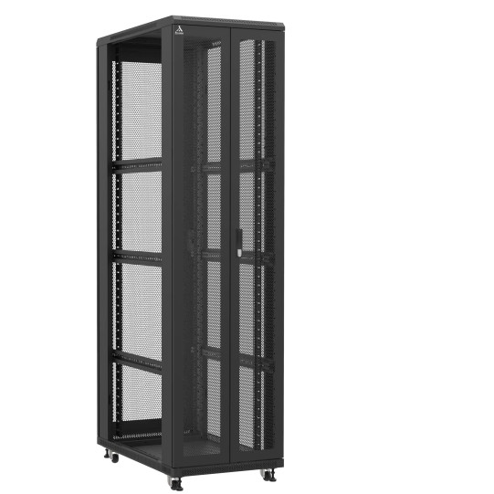 En kit - Baie serveur 47U 600x1000x2283mm (LxPxH) 800kg, Porte avant double nid d'abeille / Porte arrière nid d'abeille, Sans panneaux latéraux main product photo
