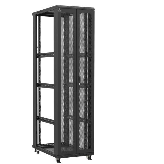 En kit - Baie serveur 47U 600x1000x2283mm (LxPxH) 800kg, Porte avant double nid d'abeille / Sans porte arrière, Sans panneaux latéraux main product photo