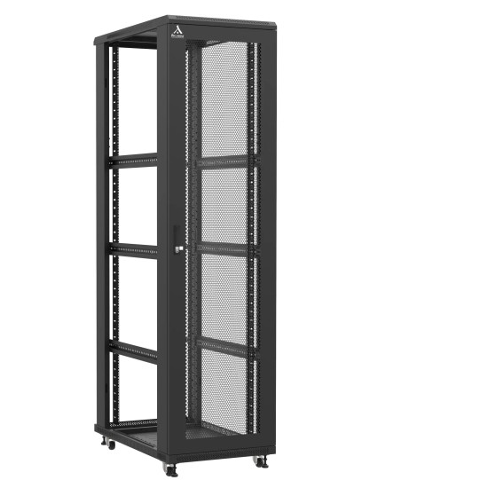 Baie serveur 47U 600x1000x2283mm (LxPxH) 800kg, Porte avant nid d'abeille / Sans porte arrière, Sans panneaux latéraux main product photo