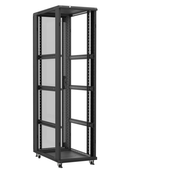 Baie serveur 47U 600x1000x2283mm (LxPxH) 800kg, Sans porte avant / Porte arrière en verre, Sans panneaux latéraux main product photo