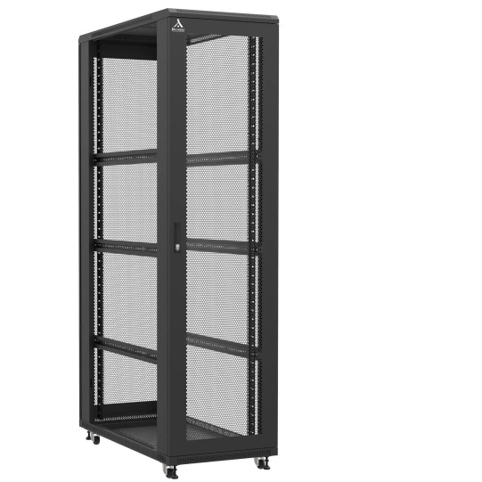 En kit - Baie serveur 47U 600x1200x2283mm (LxPxH) 800kg, Porte avant et arrière nid d'abeille, Sans panneaux latéraux main product photo