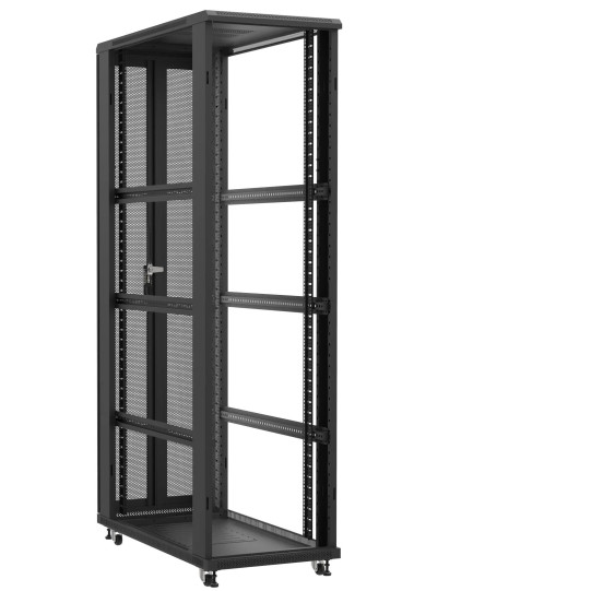 En kit - Baie serveur 47U 600x1200x2283mm (LxPxH) 800kg, Sans porte avant / Porte arrière double nid d'abeille, Sans panneaux latéraux main product photo