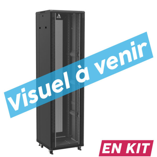 84766KSVZPZL - En kit - Baie serveur 47U 600x600x2283mm (LxPxH) 800kg, Porte avant en verre / Sans porte arrière, Sans panneaux latéraux -  Socamont®