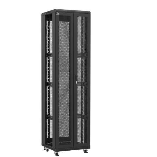 En kit - Baie serveur 47U 600x600x2283mm (LxPxH) 800kg, Porte avant double nid d'abeille / Porte arrière nid d'abeille, Sans panneaux latéraux main product photo