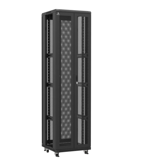 Baie serveur 47U 600x600x2283mm (LxPxH) 800kg, Porte avant double nid d'abeille / Porte arrière double nid d'abeille, Sans panneaux latéraux main product photo