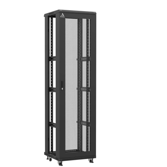Baie serveur 47U 600x600x2283mm (LxPxH) 800kg, Porte avant nid d'abeille / Sans porte arrière, Sans panneaux latéraux main product photo