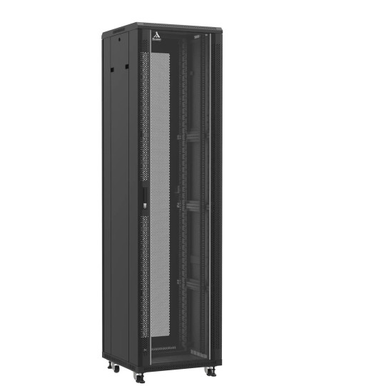 Baie serveur 47U 600x600x2283mm (LxPxH) 800kg, Porte avant en verre/Porte arrière nid d'abeille main product photo