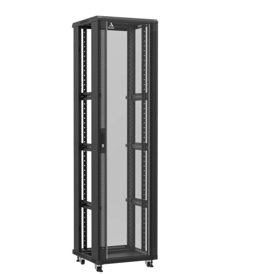 Baie serveur 47U 600x600x2283mm (LxPxH) 800kg, Porte avant en verre / Sans porte arrière, Sans panneaux latéraux main product photo