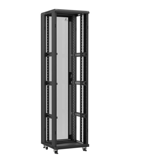Baie serveur 47U 600x600x2283mm (LxPxH) 800kg, Sans porte avant / Porte arrière en verre, Sans panneaux latéraux main product photo