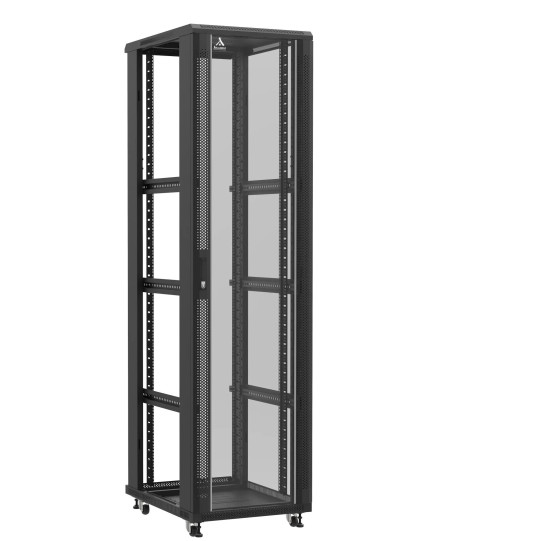 En kit - Baie serveur 47U 600x800x2283mm (LxPxH) 800kg, Porte avant en verre / Sans porte arrière, Sans panneaux latéraux main product photo