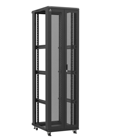 Baie serveur 47U 600x800x2283mm (LxPxH) 800kg, Porte avant double nid d'abeille / Sans porte arrière, Sans panneaux latéraux main product photo