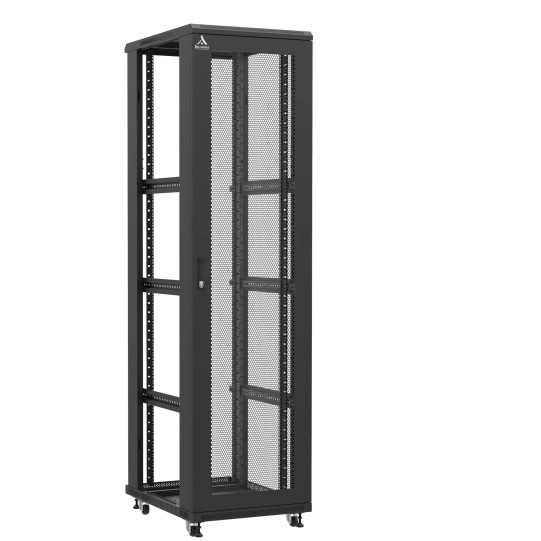 Baie serveur 47U 600x800x2283mm (LxPxH) 800kg, Porte avant nid d'abeille / Sans porte arrière, Sans panneaux latéraux main product photo