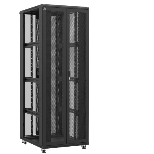 En kit - Baie serveur 47U 800x100x2283mm (LxPxH) 800kg, Porte avant double nid d'abeille / Porte arrière en verre double, Sans panneaux latéraux main product photo