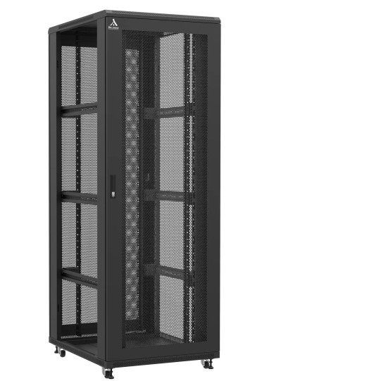 Baie serveur 47U 800x1000x2283mm (LxPxH) 800kg, Porte avant et arrière nid d'abeille, Sans panneaux latéraux main product photo